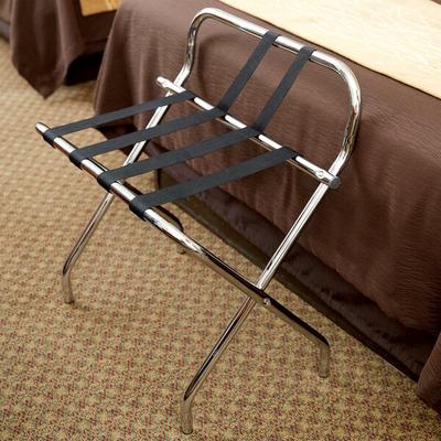 Lancaster Table & Seating Chrome Folding Luggage Rack with Guard