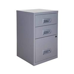 Combi Filing Unit Cabinet Lockable 3 Drawers A4 Silver