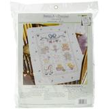Bucilla Stamped Cross Stitch Crib Cover Kit 34 X43 -Babies Are Precious