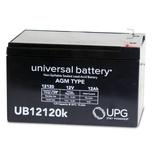 UPG UB12120 12V 12Ah F1 AGM Battery for Fire Security Alarm Panels Pride Mobility GoGo Elite Traveller Razor Scooter APC UPS RBC4 RBC6
