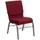 Flash Furniture XU-CH-60096-BY-SILV-BAS-GG Burgundy 18 1/2&quot; Wide Church Chair with Book Rack - Silver Vein Frame