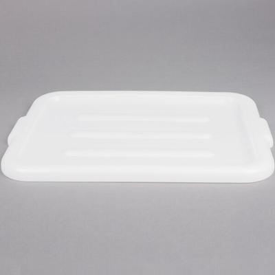 Tablecraft 1531W 21" x 16" White Polypropylene Plastic Bus Tub / Food Storage Box Cover