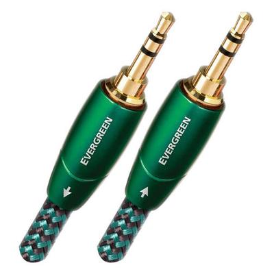 AudioQuest Evergreen 2' 3.5mm-to-3.5mm Interconnect Cable - Black/Green - EVERG0.6M