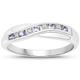 The Diamond Ring Collection: 9ct White Gold 0.25ct Tanzanite & Diamond Channel Set Crossover Eternity Ring Valentines (Size N)