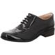 Clarks Womens Casual Clarks Hamble Oak Leather Shoes In Black Patent Wide Fit Size 6.5