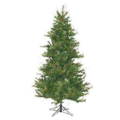 Vickerman 06311 - 6.5' x 47" Artificial Slim Mixed Country Pine with Pine Cones and Grapevines Christmas Tree (A801660)