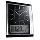 KG Homewares AMPLUS Silent Sweep Wall Clock With Large Digital Month/Date/Day Calendar Display In Black, Resin, 300 X 70 X 370