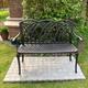 Lazy Susan April Metal Garden Bench, 2-seater in Antique Bronze, Weatherproof Aluminium Garden Bench | Cast Aluminium | Rust Proof | 3 Year Guarantee