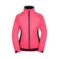 Mountain Warehouse Adrenaline Womens Waterproof Jacket - Breathable Ladies Coat, Taped Seams, Reflective Trims Rain Jacket - For Spring Summer, Cycling, Running Bright Pink 10