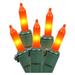 Vickerman 17537 - 100 Light 33' Green Wire Orange Miniature Christmas Light String Set with 4" Spacing (W4G1013)