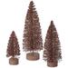 Vickerman 33237 - 5"-7"-9" Mocha Glitter Oval Tree Set (L137416) Christmas Decorative Tree