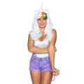 Leg Avenue 2672 - 2Tl. Einhorn Set, Einhorn Perücke Mit Verstellbares Gummiband Und Rain Bogen Schwanz, Damen Karneval Kostüm Fasching