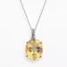 "Gemminded Sterling Silver Citrine and Diamond Accent Oval Pendant, Women's, Size: 18"", Orange"