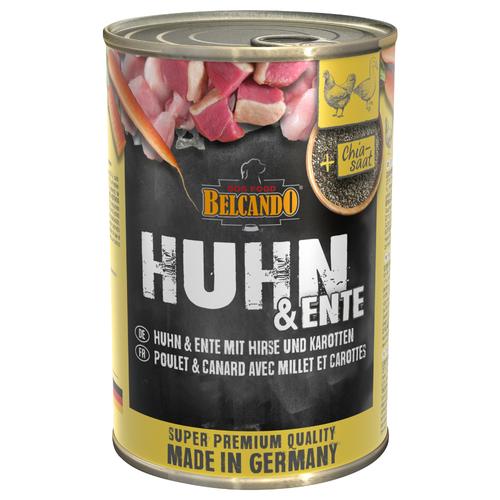 6x400g Super Premium Huhn & Ente mit Hirse & Karotten BELCANDO Hundefutter nass