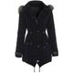 SS7 Clothing Black Oversized Hood Parka Womens Coat Sizes 8-16 (14)