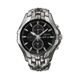 Seiko Men's Two Tone Stainless Steel Solar Chronograph Watch - SSC139, Multicolor