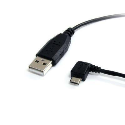 StarTech USB A to Left Angle Micro USB B Cable (Black, 6') UUSBHAUB6LA