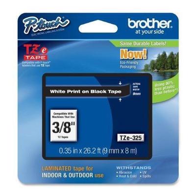 Brother TZe325 Laminated Tape for P-Touch Labelers (White on TZE-325