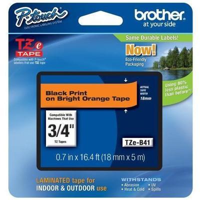 Brother TZeB41 Laminated Tape for P-Touch Labelers  - Black on TZE-B41