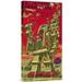 Global Gallery 'Attacking Martian' by Retrobot Vintage Advertisement on Wrapped Canvas in Red | 24 H x 12 W x 1.5 D in | Wayfair GCS-374885-1224