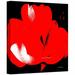 ArtWall 'Hot Blooms I' by Herb Dickinson Painting Print on Wrapped Canvas in Black/Red | 24 H x 24 W x 2 D in | Wayfair Herb-025-24x24-w