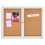 Quartet® Enclosed Bulletin Board, Small 2' - 4' Cork/Metal in Brown/Gray | 40.5 H x 52 W x 4.2 D in | Wayfair QRT2124