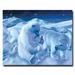 Trademark Fine Art "Coke Polar Bear Sitting w/ Cub & Bottle" Photographic Print on Wrapped Canvas in Blue/White | 24 H x 36 W x 2 D in | Wayfair