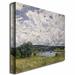 Trademark Fine Art "The Seine Suresnes, 1877" by Alfred Sisley Painting Print on Canvas in White/Black | 35 H x 47 W x 2 D in | Wayfair