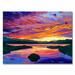 Trademark Fine Art 'Paint Brush Sky' by David Lloyd Glover Framed Painting Print on Wrapped Canvas in Blue/Green/Orange | Wayfair DLG0187-C1824GG