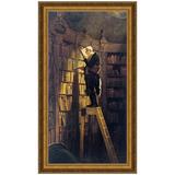 Vault W Artwork The Bookworm, 1850 by Karl Spitzweg Framed Painting Print Canvas, Resin in Brown | 31.25 H x 20.25 W x 2 D in | Wayfair P01322