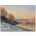 Trademark Fine Art "Port-Marly White Frost, 1872" by Alfred Sisley Painting Print on Wrapped Canvas in Blue/Brown | 18 H x 24 W x 2 D in | Wayfair