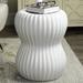 Dakota Fields Berdahl Ceramic Garden Stool Ceramic in Gray/White | 19.75 H x 15.75 W x 15.75 D in | Wayfair 1B88AC29A2A3495FB285968C2F057E13