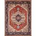 Blue/Navy 108 x 0.25 in Area Rug - Pasargad Serapi Hand-Knotted Wool Oriental Area Rug in Red/Navy/Cream Wool | 108 W x 0.25 D in | Wayfair