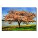 Trademark Fine Art "Cherry Tree" by Lois Bryan Painting Print on Wrapped Canvas Metal in Blue/Brown/Green | 22 H x 32 W x 2 D in | Wayfair