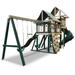 Kidwise Congo Monkey Green/Sand Playsystem 3 Swing Set Wooden in Brown/Green | 153 H x 288 W x 168 D in | Wayfair MKY-3-SB-GR