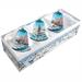 G Debrekht Holiday Splendor 3 Piece Winter Bells Shaped Ornament Set Glass in Blue/White | 3.5 H x 3 W x 3 D in | Wayfair 73180-B3