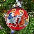 G Debrekht Holiday Splendor Nativity Ball Ornament Glass in Blue/Red | 3.5 H x 3 W x 3 D in | Wayfair 73213