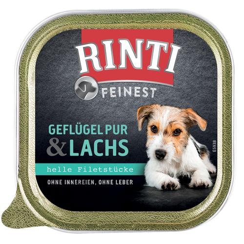 11 x 150g Feinest Geflügel & Lachs RINTI Hundefutter nass
