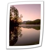 ArtWall 'Mirror Lake, Lake Placid' by Linda Parker Photographic Print on Rolled Canvas in Brown/Orange | 22 H x 18 W x 0.1 D in | Wayfair