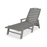 POLYWOOD® Nautical Chaise w/ Arms Plastic in Gray | 39 H x 27 W x 78.5 D in | Outdoor Furniture | Wayfair NCC2280GY