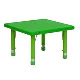 Flash Furniture Goddard 24" Square Height Adjustable Activity Table - School Table for 4 Plastic/Metal in Green | 23.75 H in | Wayfair
