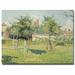 Trademark Fine Art "Woman in the Meadow at Eragny, 1887" by Camille Pissarro Wrapped Canvas Print on Canvas in Blue/Green | Wayfair BL0289-C1824GG