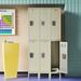 Hallowell ReadyBuilt 2 Tier 3 Wide Locker Metal in White/Brown | 78 H x 36 W x 12 D in | Wayfair URB3228-2A-PT