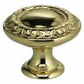 Omnia Oversized Ornate 1 9/16" Diameter Mushroom Knob Metal in Yellow | 1 D in | Wayfair 7436/30.14