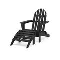 POLYWOOD® Classic Adirondack 2-Piece Set in Black | 35.75 H x 29 W x 35.75 D in | Wayfair PWS136-1-BL