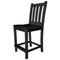 POLYWOOD® Traditional Garden Counter Side Outdoor Chair Plastic in Black | 41.75 H x 17 W x 22 D in | Wayfair TGD101BL