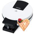 Cloer 120 Waffeleisen für klassische Waffeln im XXL Format, Waffelgröße 19,5 cm, 1200 Watt, Backampel, Stahl, Weiß