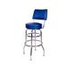 Richardson Seating Retro Home Swivel 30" Bar Stool Upholstered/Leather/Metal/Faux leather in Blue | 41.5 H x 16.75 W x 16.75 D in | Wayfair 1958BLU