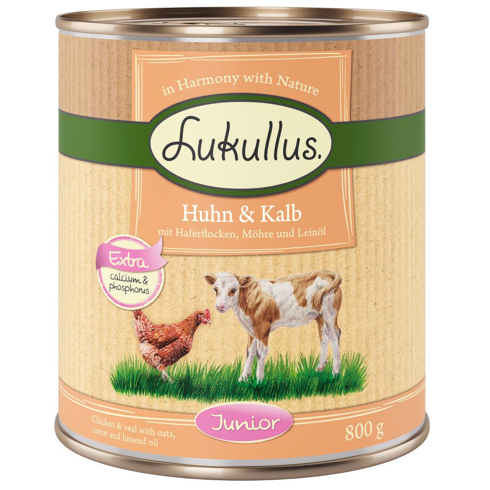 Lukullus Junior 12 x 800 g - Pollo & Vitello