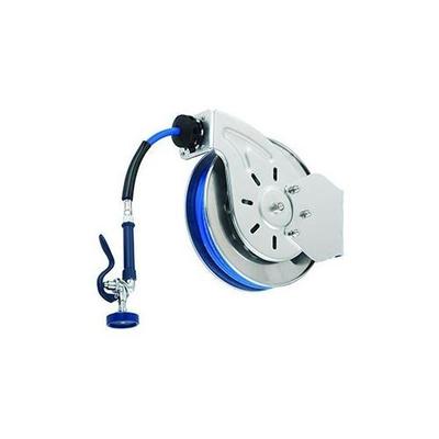 T&S Brass B-7242-02 Open Epoxy Coated Steel Hose Reel with Rear Trigger Water Gun 3/8 ID x 35ft HD H